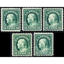 511, Mint VF NH 11¢ GROUP OF FIVE STAMPS CV $90.00 * Stuart Katz