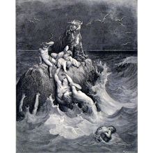 DELUGE 1885 Gustave Doré - Adolphe François Pannemaker ANTIQUE ENGRAVING