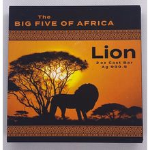 2 Oz Silver 2024 The Big Five Of Africa Lion Colorized Bar Serial # 160 Of 500