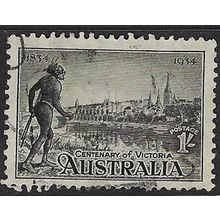 AUSTRALIA 1934 CENTENARY OF VICTORIA 1/- PERF 11½ USED SG149a