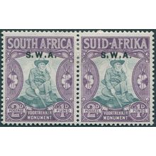 South West Africa 1935 2d.+1d. grey-green & purple SG94 unused pair