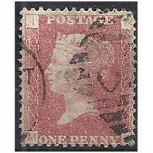 1858 SG43 1d Red Plate 149 Good Used Check Letters "MI".