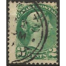 Canada 1873 SG94 2c Deep Green Fine Used .