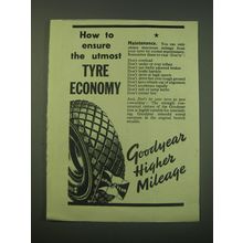 1942 Goodyear Tyres Ad - How to ensure the utmost Tyre Economy