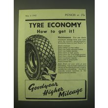 1942 Goodyear Tyres Ad - Tyre economy how to get it