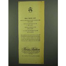 1942 Brooks Brothers Clothing Ad - Fall Price List