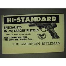 1950 Hi-Standard .22 Target Pistol Ad - Specialists