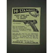 1950 Hi-Standard .22 Automatic Pistol Ad - Urge Shoot