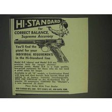 1950 Hi-Standard Model G-E Pistol Ad - Correct Balance