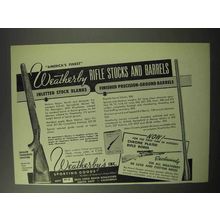 1950 Weatherby Rifle Stocks & Barrels Ad!