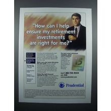2000 Prudential Insurance Ad - Help Ensure Retirement