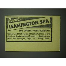 1948 Royal Leamington Spa Ad - for double value holidays