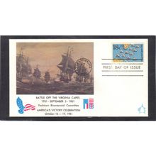 FDC Andrews Cachet 1938 18c Virginia Capes (Cachet-U/A) CV00765