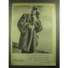 1945 Russeks Fur Coat of Australian Opossum Ad - Lap of luxury