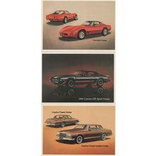 Corvette Coupe Camaro Caprice Classic Car 3x Postcard s