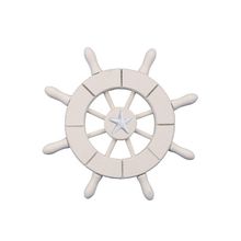 Pack Of 2] White Decorative Ship Wheel With Starfish 6""