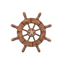 Pack Of 2] Rustic Wood Finish Decorative Ship Wheel With Starfish 6""