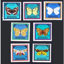 Mongolia Butterflies and Moths 7v 1986 MNH SG#1747-1753