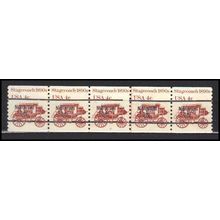 1898Ab 4c Stagecoach Fine MNH Dry Gum PNC 5/5 Line Gap AA0046