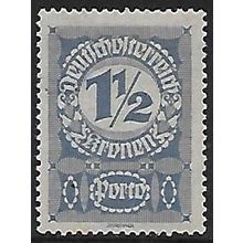 Po Mi 85 x (*): 1½ Kr. deep blue Postage Due Stamp: Numeral, white paper.