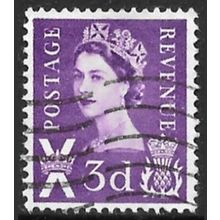1958-67 Scotland Definitive - SG S1pd 3d centre band Queen Elizabeth C5