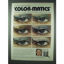 1978 Cover Girl Automatic Cream-On Shadows Ad