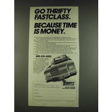 1978 Thrifty Rent-a-car ad - Go Thrifty Fastclass