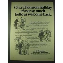 1978 Thomson Summer Holidays Ad - Welcome Back