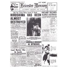 Hiroshima Destroyed WW2 Nuclear Bomb Leicester Newspaper Cover