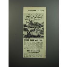 1952 The Cloister Resort Ad - Sea Island Georgia Beach club and pool