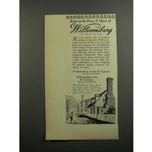 1953 Williamsburg Virginia Ad - Relax in the peace & quiet of Williamsburg