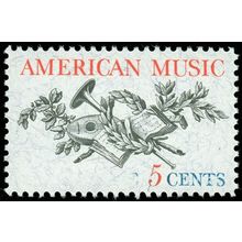 1252, MNH 5¢ Partial Blue Omitted Error American Music Stamp - Stuart Katz