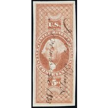 R89a, Used $5 Superb GEM Imperforate Conveyance - Stuart Katz