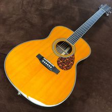 40-Inch Om Mold Solid Wood Profile Yellow Lacquer Acoustic Guitar