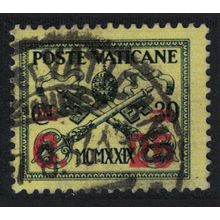 Vatican Papal Tiara and St Peter's Keys Ovpt 25c T1 1931 Canc SG#14 MI#16 Sc#2