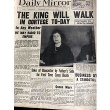 VINTAGE ORIGINAL DAILY MIRROR NEWSPAPER JANUARY 1936 DEATH OF GEORGE V
