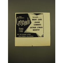 1961 Gene Norman's Crescendo Advertisement - Mort Sahl Joanie Sommers