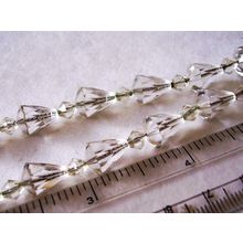Vintage Necklace Cone Glass Beads on Fine Chain Austrian Crystal (1 Spacer loss)