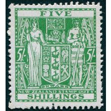 New Zealand 1940 5s green Postal Fiscal SGF195 unused