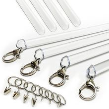 36 Inch (4 Pack) All Clear Acrylic Curtain Rod - Invisible Clear Curtain Wand fo