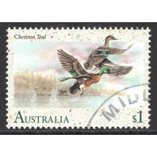 AUSTRALIA 1991: WATERBIRDS - $1 CHESTNUT TEAL USED (G4)