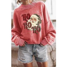 Red HO HO HO Santa Claus Graphic Sweatshirt