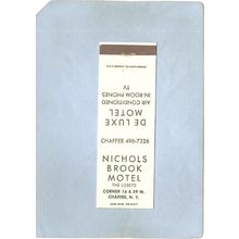 New York Chaffee Matchcover Nichols Brook Motel The Losey's Corner 16 & 39~2358