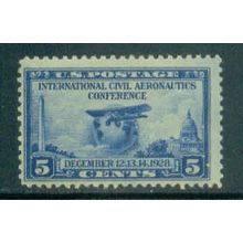 650 5c Globe and Airplane Just Clears MNH T0097