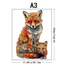 Warm Fox Family Wooden Puzzle Creative Variety Of Special Shapes (A3)
