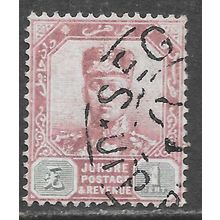 JOHORE SULTAN SIR IBRAHIM MALAYA 1904 1c SG61a 61 61a SG USED CHALK PAPER