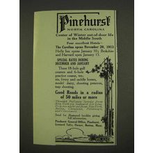 1913 Pinehurst North Carolina Ad - Winter Life