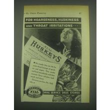 1932 Nyal Huskeys Medicated Cough Drops Ad - Hoarseness