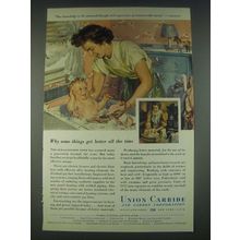 1947 Union Carbide Ad - Our Knowledge is the Amassed Though and Experience