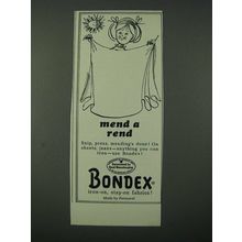 1963 Bondex Iron-on, stay-on fabrics Ad - Mend a Rend